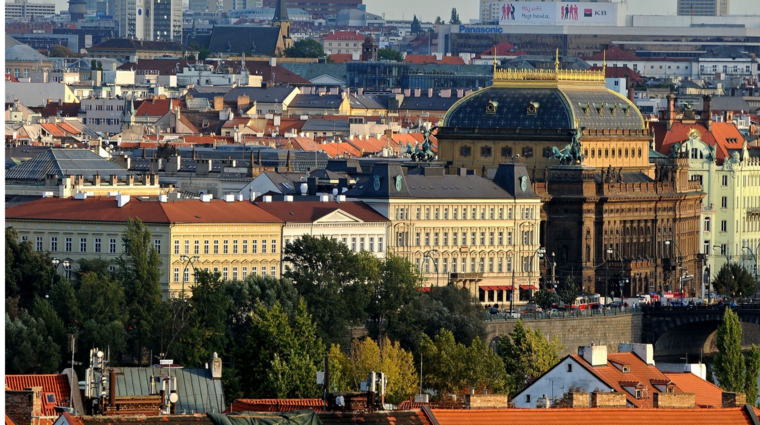 Prague and Hollar building
