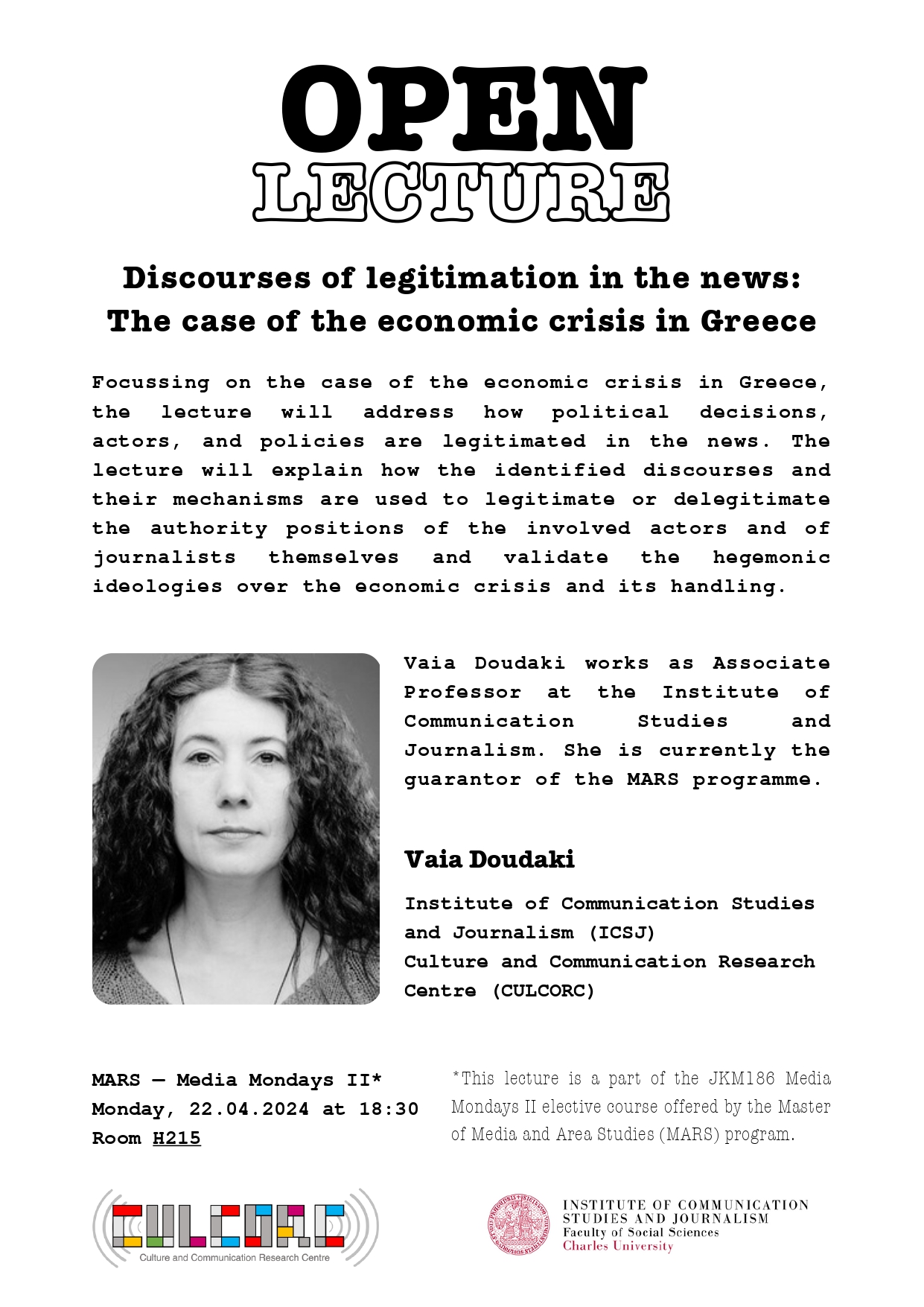 Open lecture poster