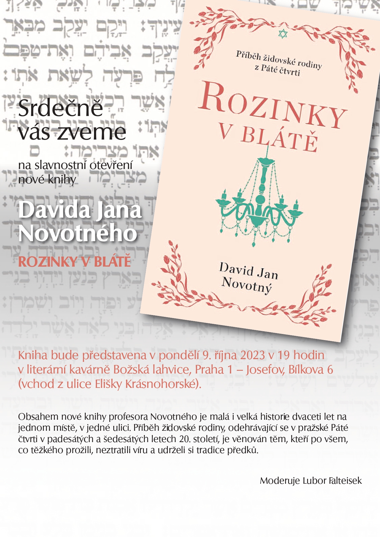 Pozvánka na slavnostní otevření knihy